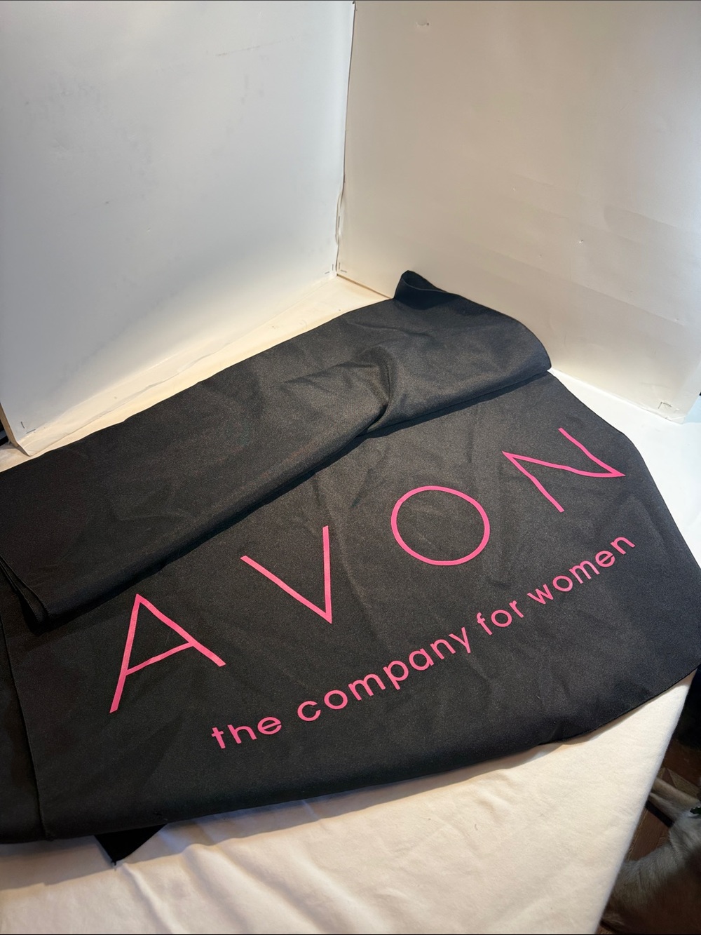 Avon Black Tote with Pink Logo Text